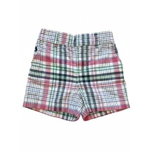 Ralph Lauren Plaid Shorts Baby 9M Cotton Elastic Waist Pockets Polo Logo
